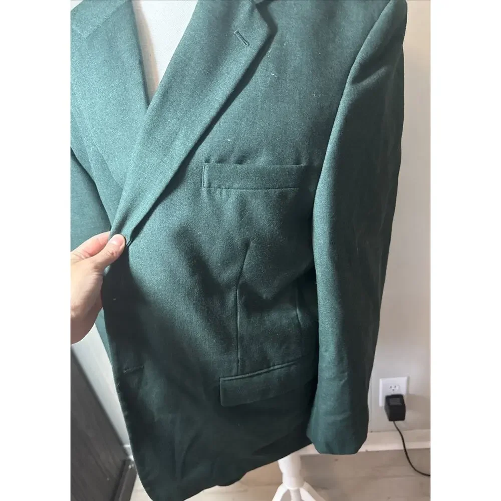 Bert Pulitzer Mens Green Long Sleeve 2 Button Blazer Size 46R V2
